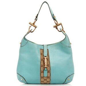 GUCCI Jackie GG Canvas Shoulder Bag Blue
